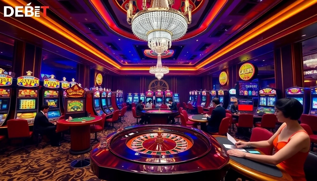 Experience the excitement of Cổng Game DEBET with vibrant slot machines and thrilling table games.