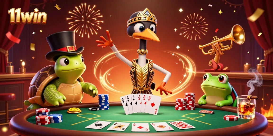 Experience the vibrant energy of 11win’s roaring twenties casino scene with poker action and festive decor.