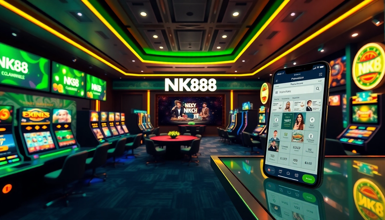 Engaging NK88 online gambling interface showcasing diverse gaming options and promotions.