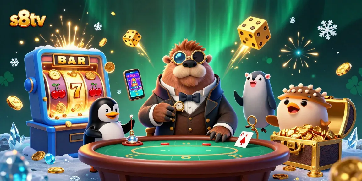 S8tv players enjoying a spirited game at an underwater poker table amidst a jackpot explosion.