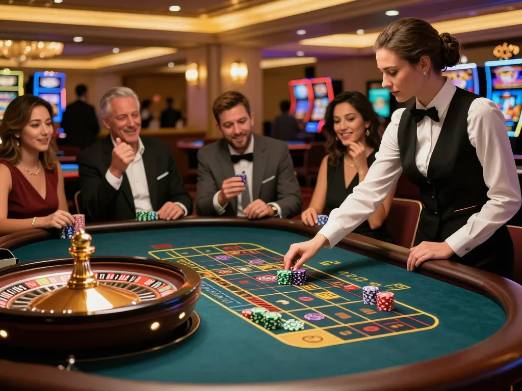VT88 players engaging in dynamic roulette gameplay in a luxurious casino setting.