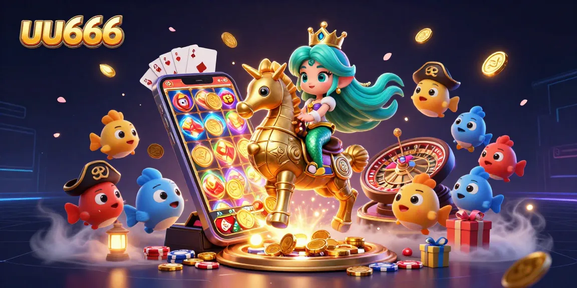 Experience the excitement of uu666 with a vibrant scene featuring a mermaid princess and casino elements.