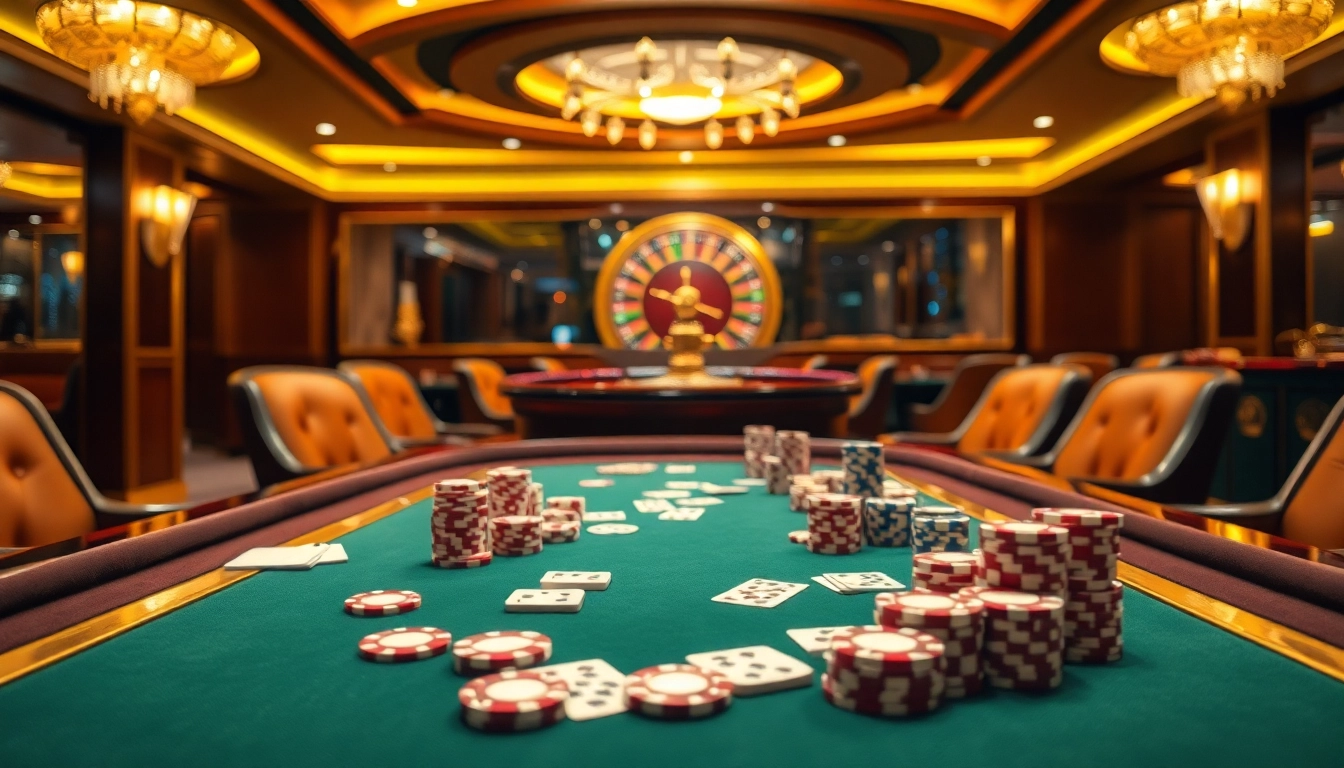 Players engaging in high-stakes poker at qq88 casino, showcasing excitement and luxury.