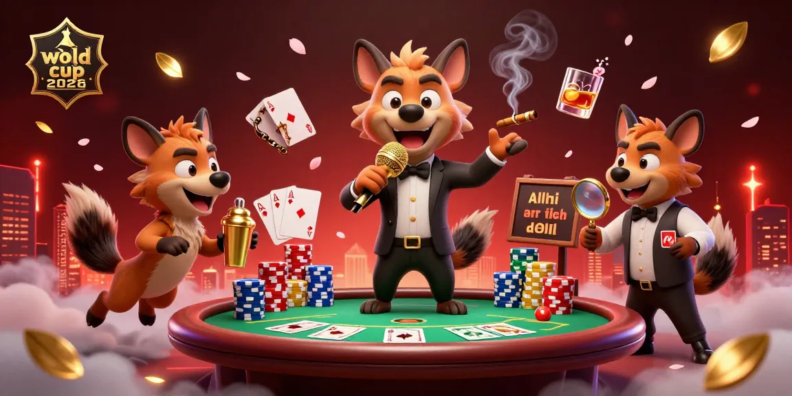 Experience the excitement of world cup 2026 at a lively casino scene with hyenas and poker action.