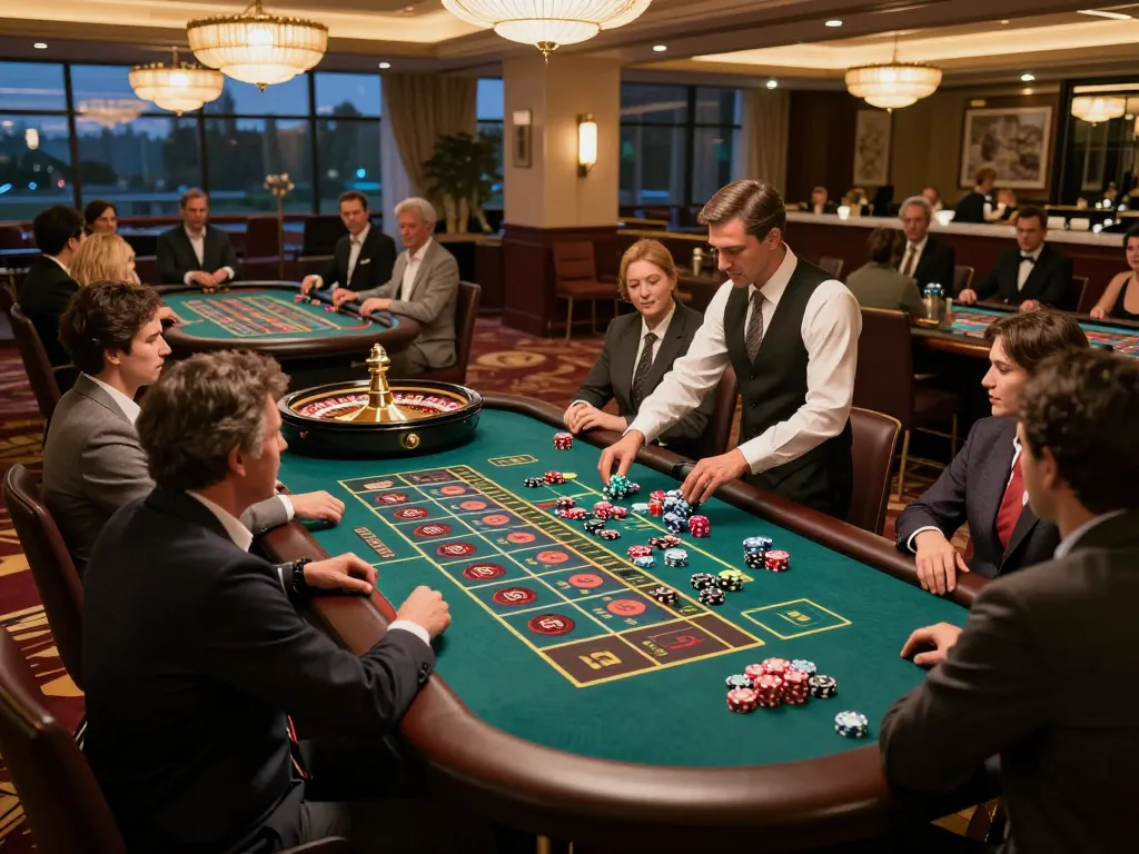 Players engaging at the roulette table during an exciting game at du88.autos casino.
