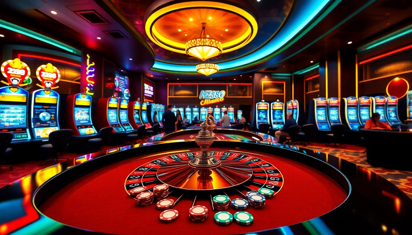 Players engaging in an exciting gambling experience at the HZ88 casino, showcasing intense poker action.