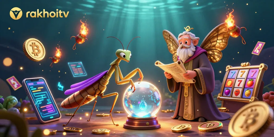 Engaging rakhoitv scene showcasing a mystical fortune teller revealing winning slot strategies amidst vibrant casino elements.