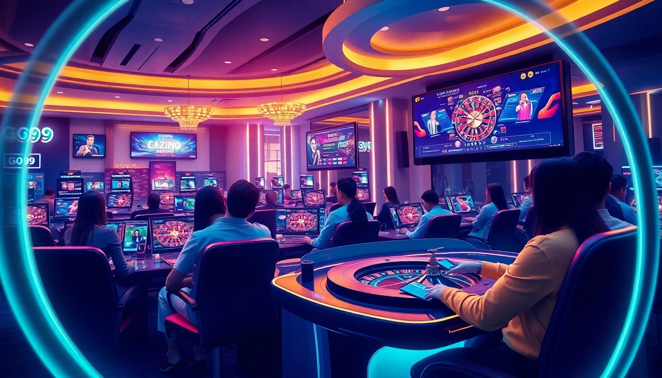 GO99 online gaming experience showcasing live casino games with vibrant ambiance.