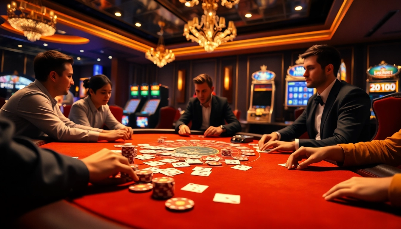 Playing at Trụ Sở Nhà Cái 68VIP, enjoying a dynamic gaming experience with poker chips and vibrant casino elements.