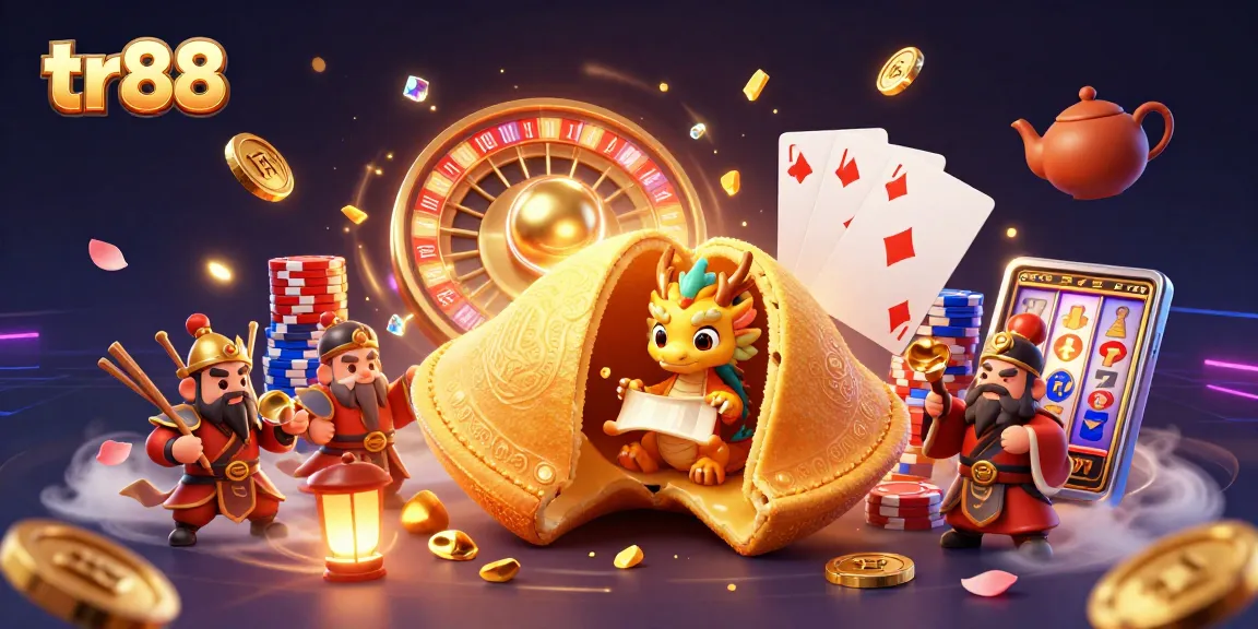 Experience tr88's dynamic gaming with fortune cookies, a wise dragon, and golden treasures.