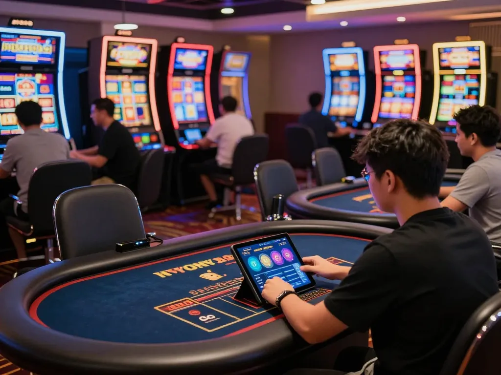 Nyonya9 players engaging with live dealer games in a warm online casino setting