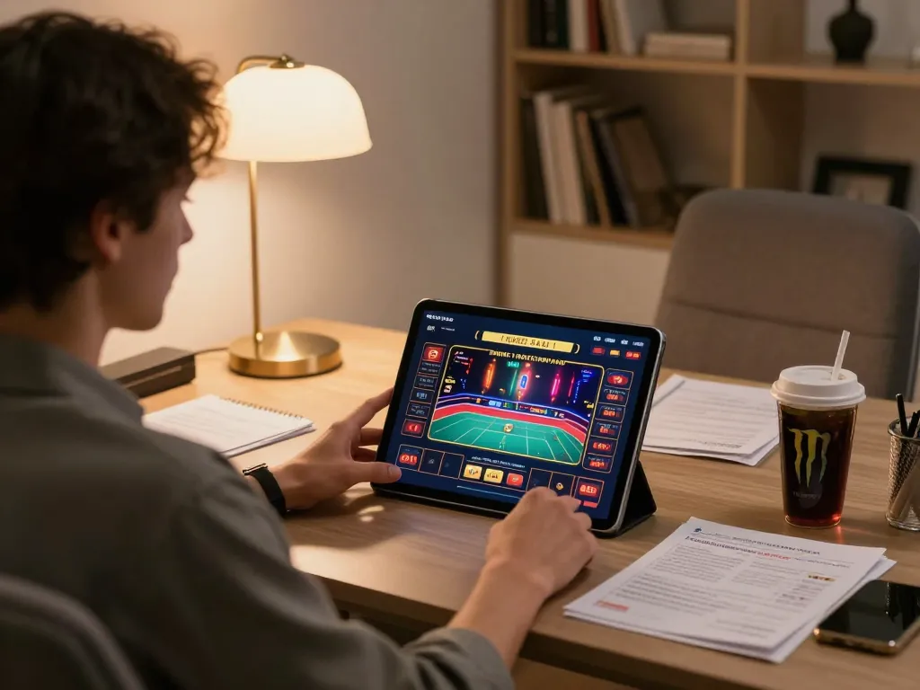 Experience engaging gameplay on five88's live casino interface during a cozy home session.