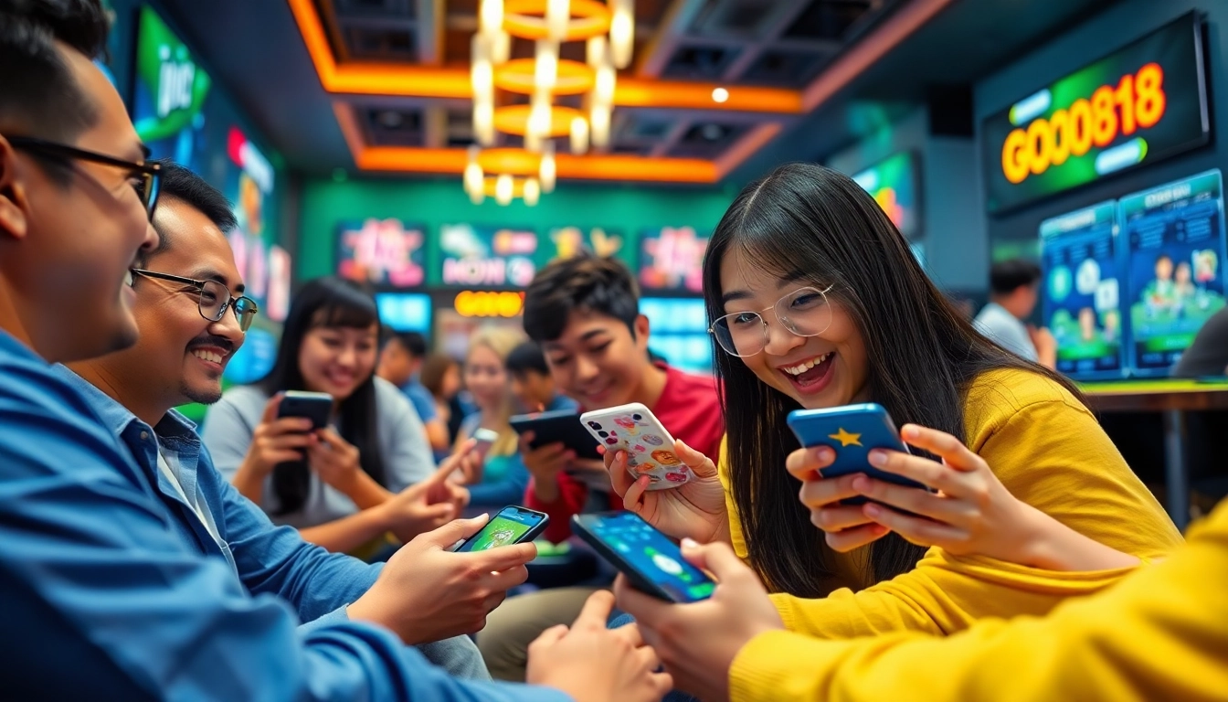 Experience immersive gaming at https://go88c1.com/ with players enjoying Mậu Binh and Rồng Hổ in a vibrant environment.
