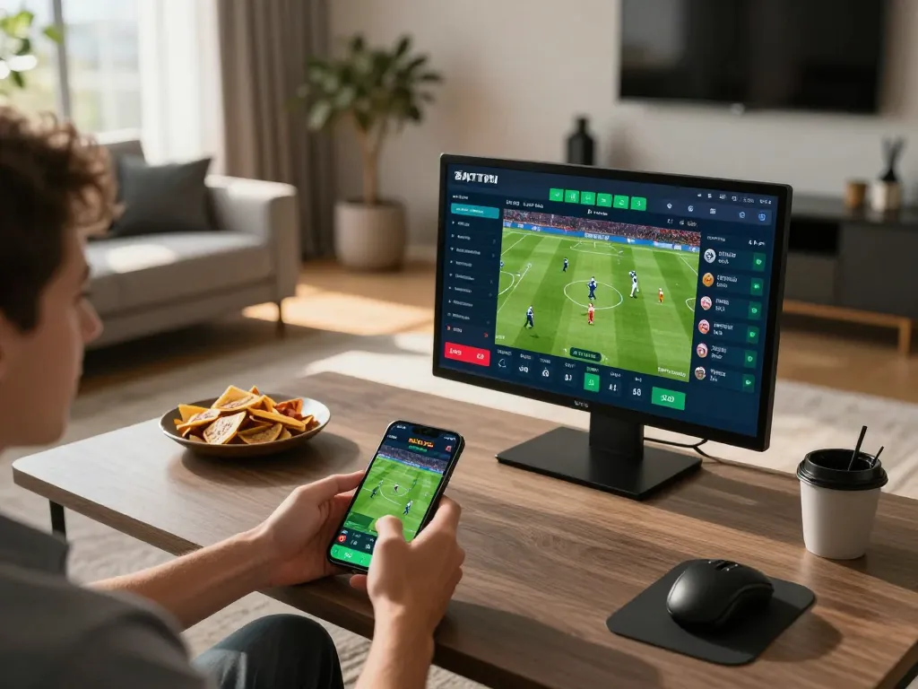 Experience thrilling f168 sports betting with live odds changes displayed on a smartphone in a stylish home.