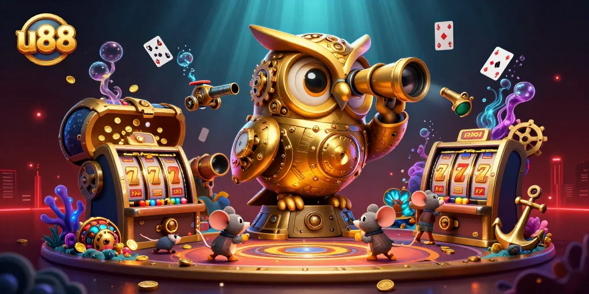 Experience winning strategies at u88 with a vibrant 3D illustration of casino action and excitement.