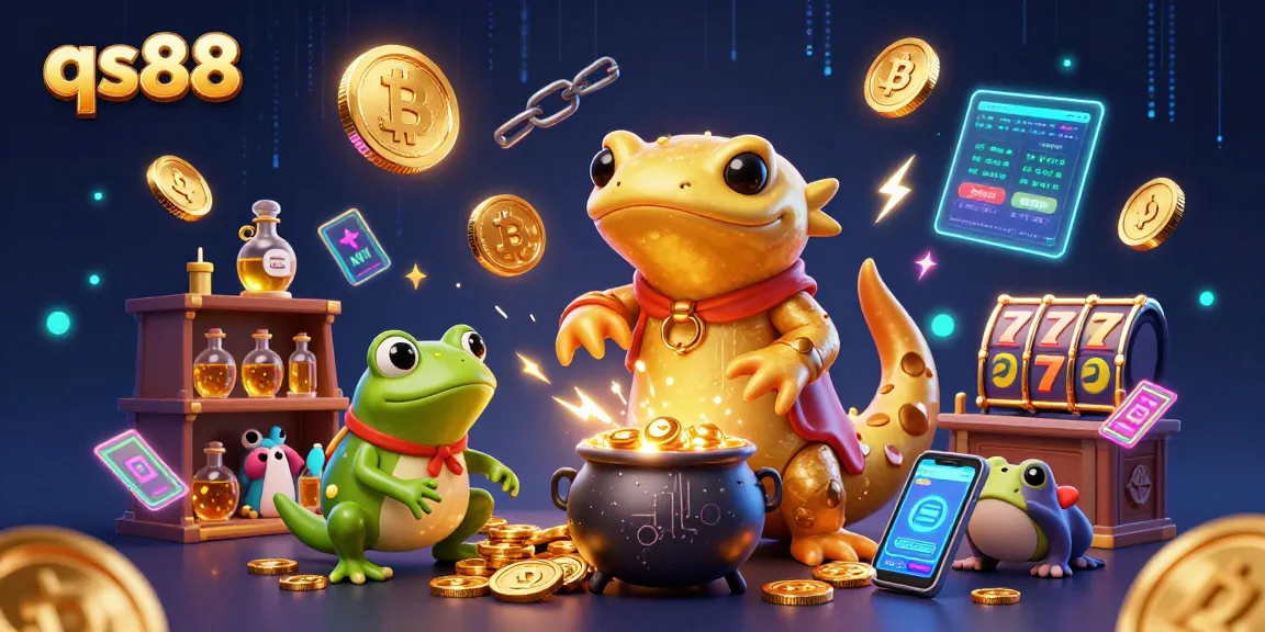 Experience the excitement of qs88 with a golden alchemist creating wealth in a vibrant casino setting.