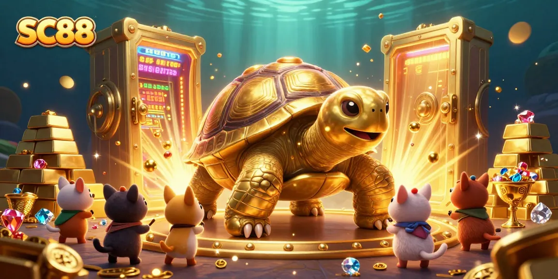 Experience thrilling SC88 casino gameplay with a dynamic 3D tortoise theme full of treasures.