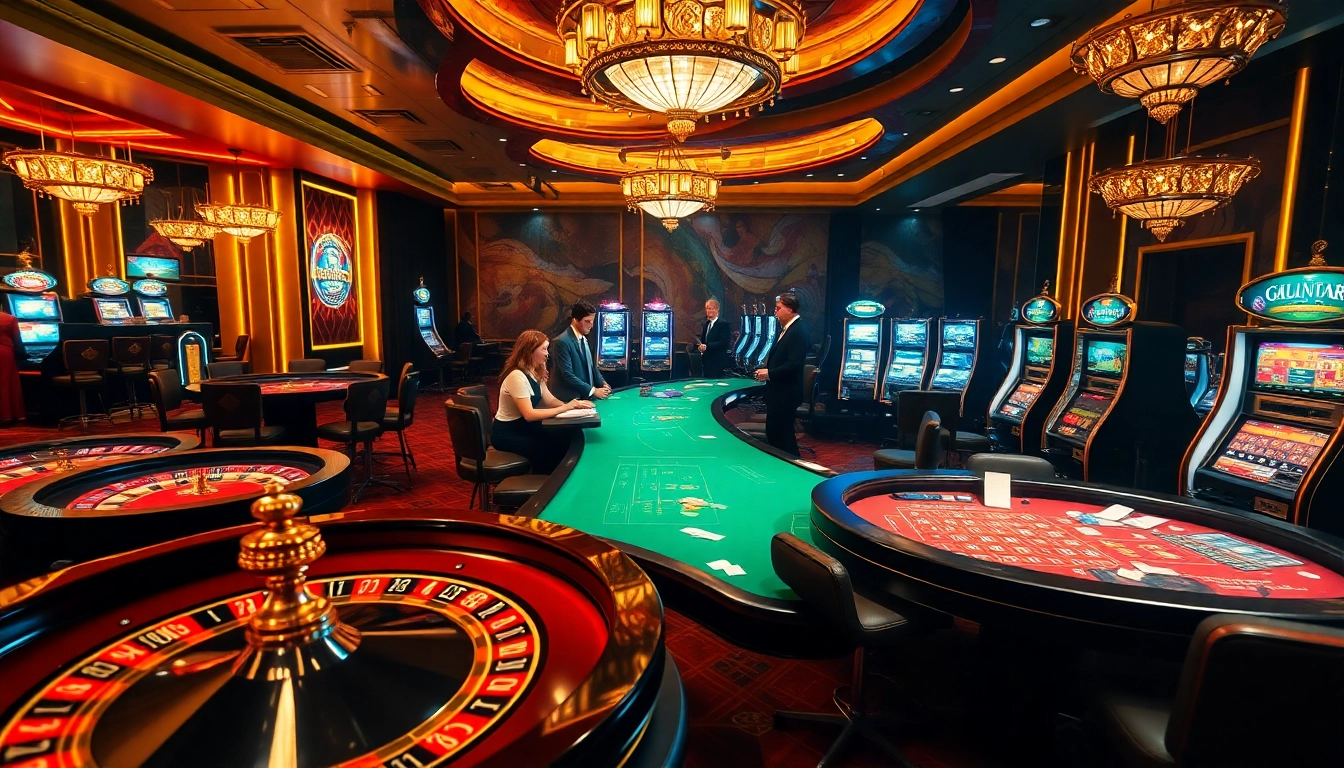 SC88 casino scene with players enjoying roulette and slot machines, emphasizing excitement and luxury.