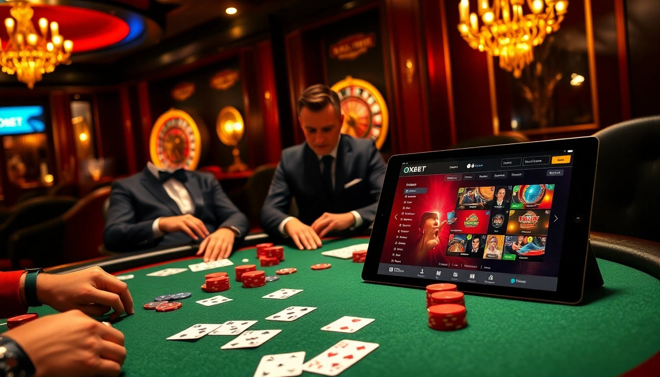 Experience the thrilling action at OXBET with luxurious poker tables and dynamic online gaming experiences.