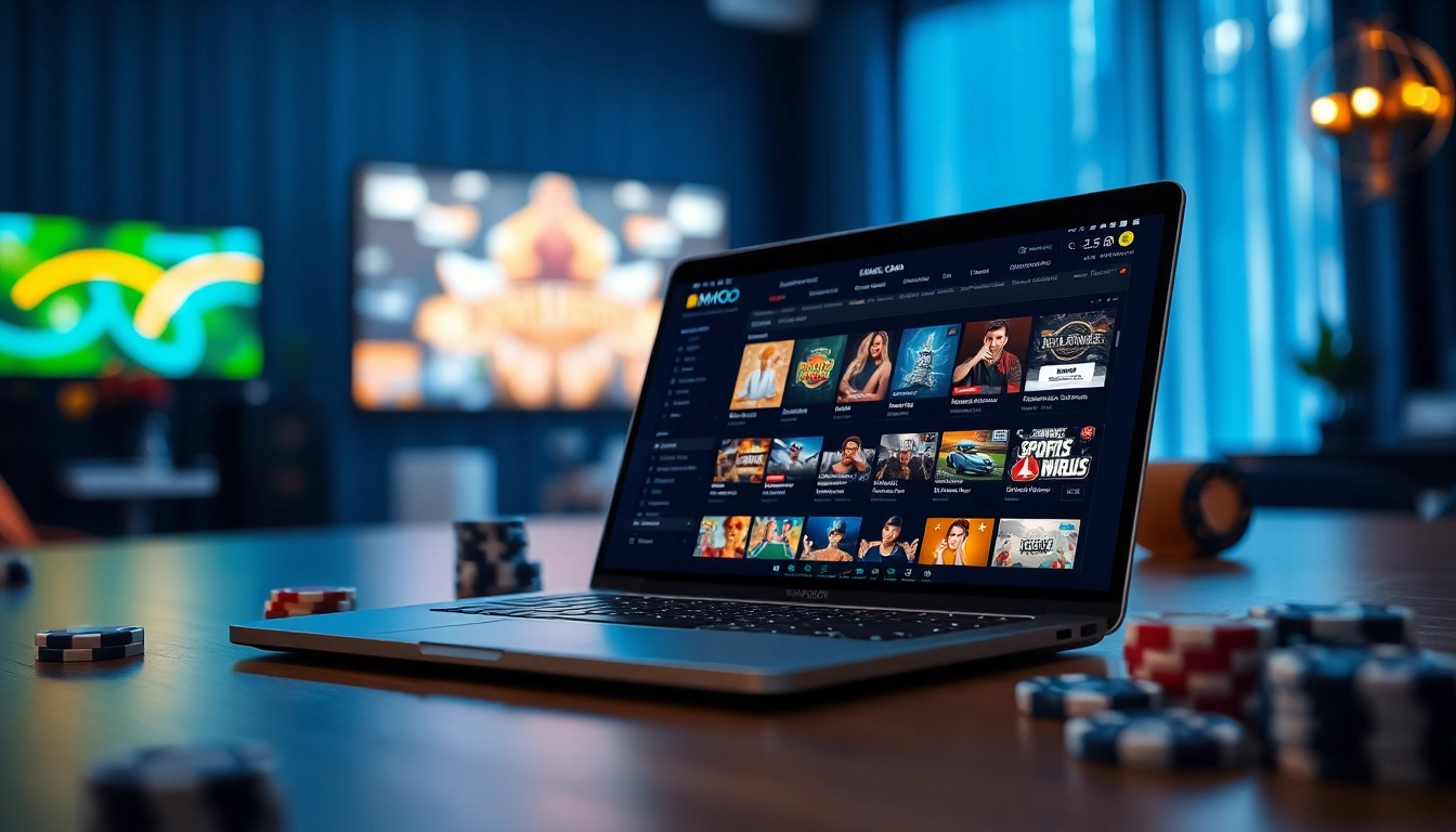 Engaging online betting scene showcasing MMOO gaming platform interface with casino elements.
