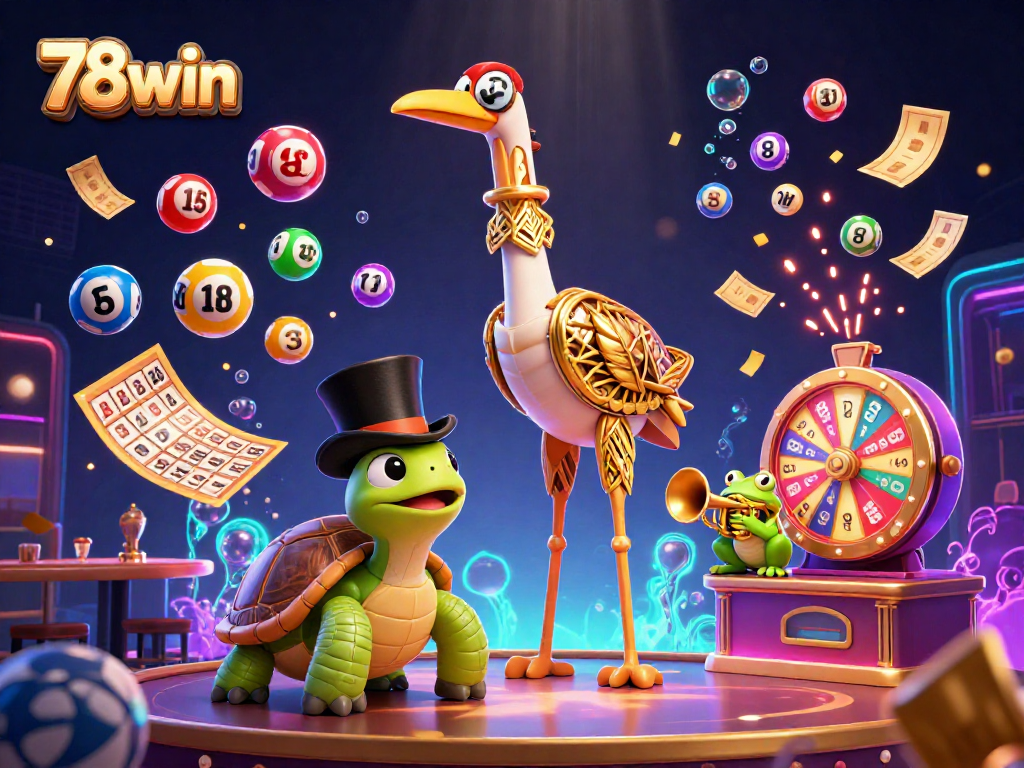 Engage in thrilling lottery action at 78win with vibrant characters and dynamic game elements.