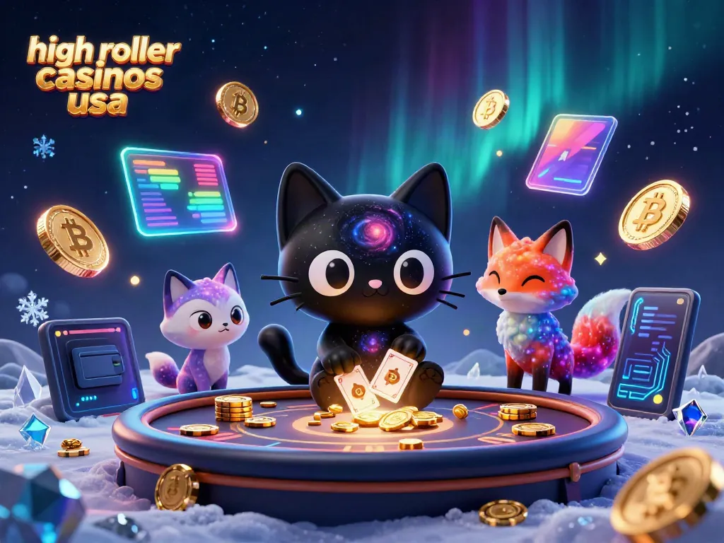 Experience high roller casinos usa with a cosmic cat and fox at a vibrant casino table