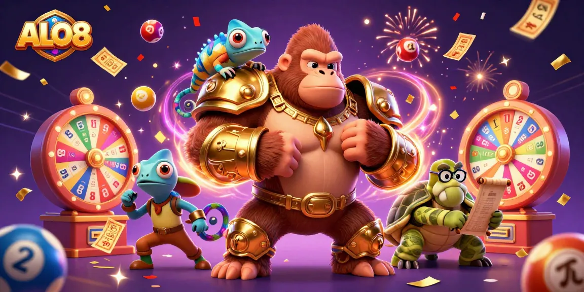 Experience the thrilling world of ALO8 as the gorilla king triumphs in a vibrant casino atmosphere.