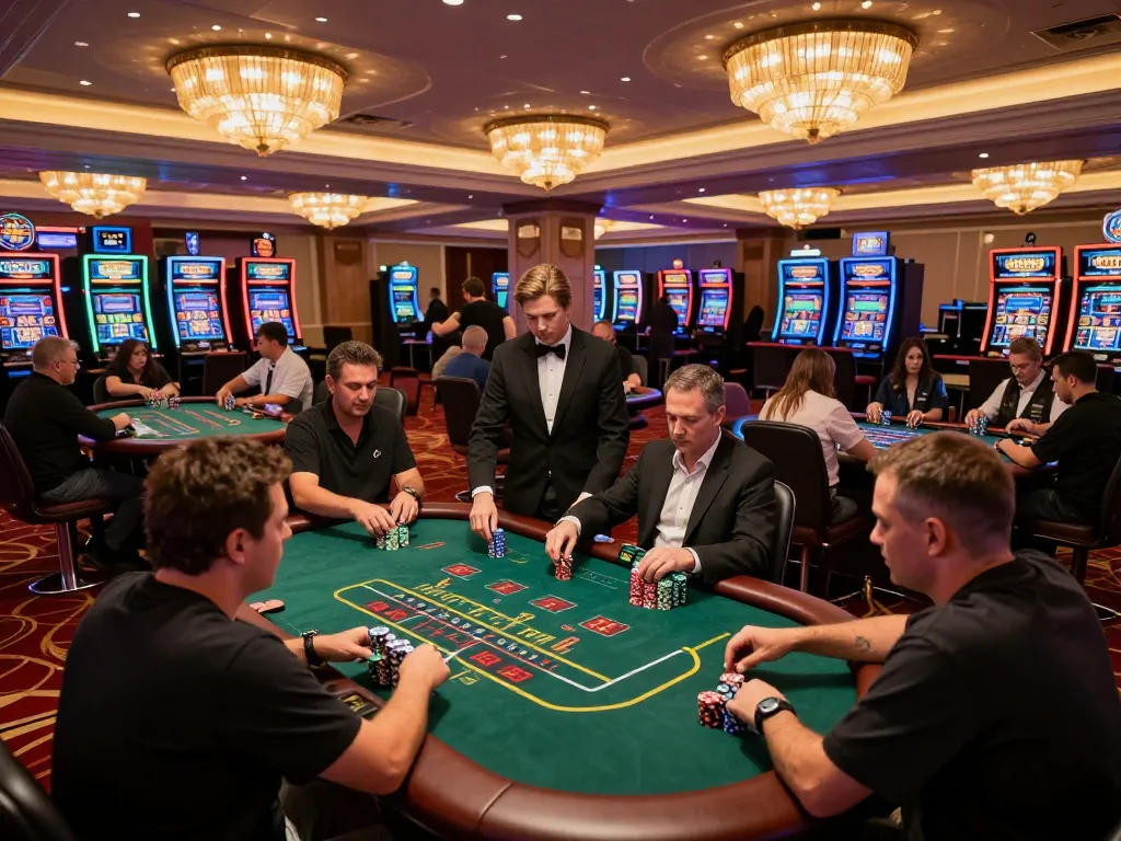 Players enjoying a blackjack game at DN88 casino, dynamic environment with rich ambiance.