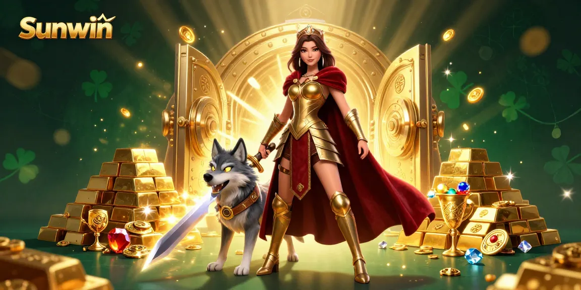Join the exciting adventure at Sunwin with treasures and enchanting characters in a digital casino setting.