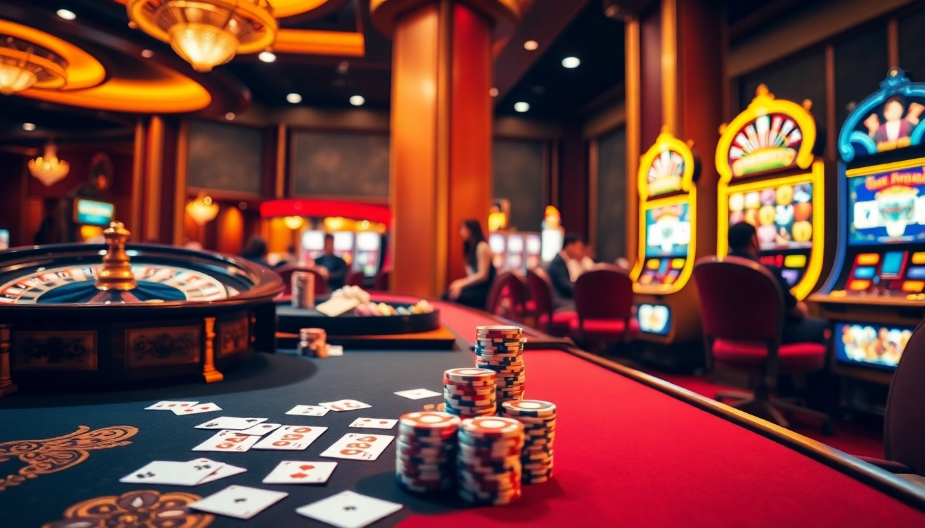 x777 casino scene with vibrant slot machines and excited players in action