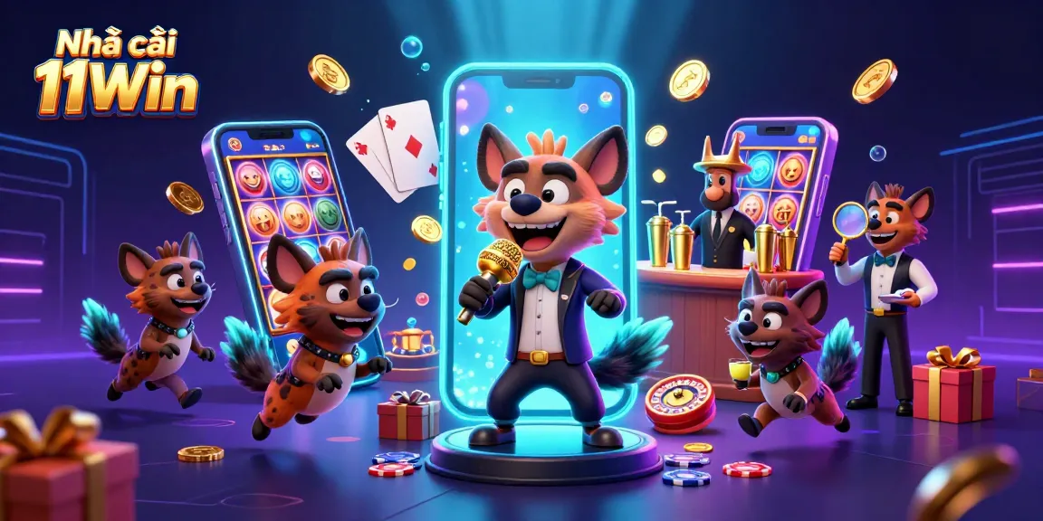 Join the fun and laughter at Nhà cái 11Win, where hyenas run a vibrant casino with playful gaming elements.