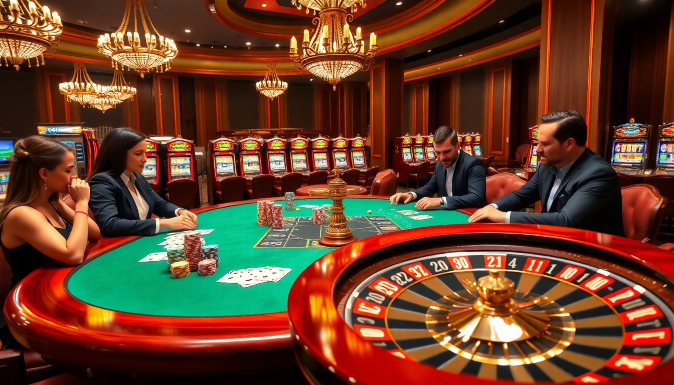 Engaging in a high-stakes poker game at XX88, showcasing vibrant chips and casino tables.