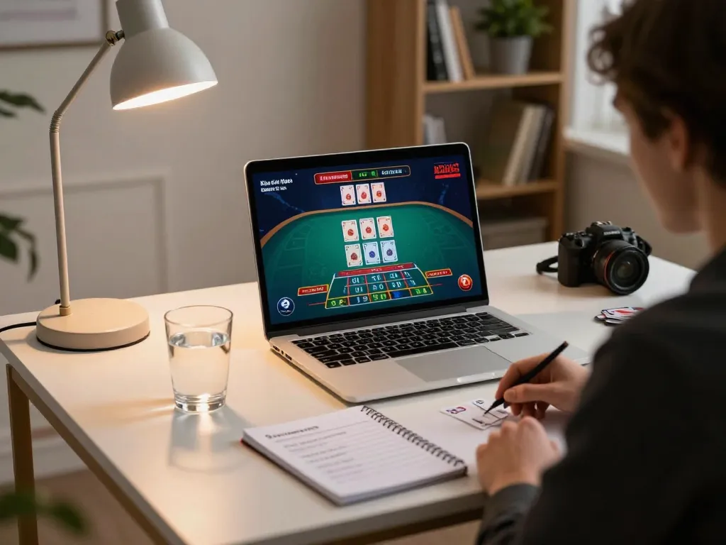 Engaging gameplay at ONE88ZA.COM with live dealer blackjack on a laptop in a stylish home setting.