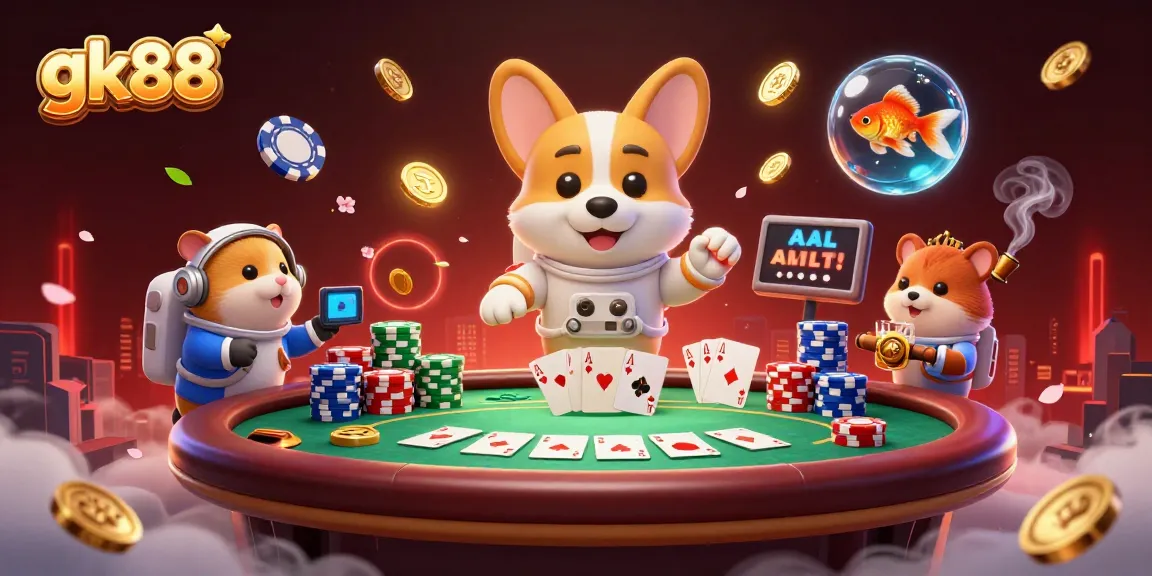 Engage in thrilling gameplay with gk88 as a playful astronaut corgi explores a zero-gravity casino.