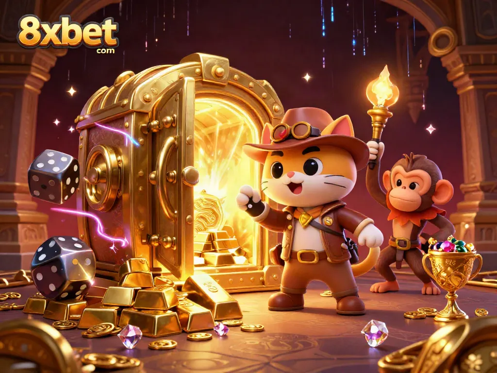 Experience the excitement of 8xbet com with colorful treasures and daring adventures in a 3D casino world.