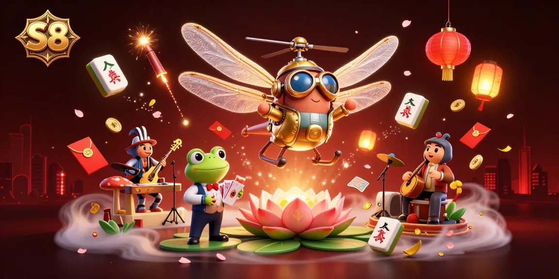 Experience thrilling gameplay at S8 with vibrant characters and casino elements in a rich 3D illustration.