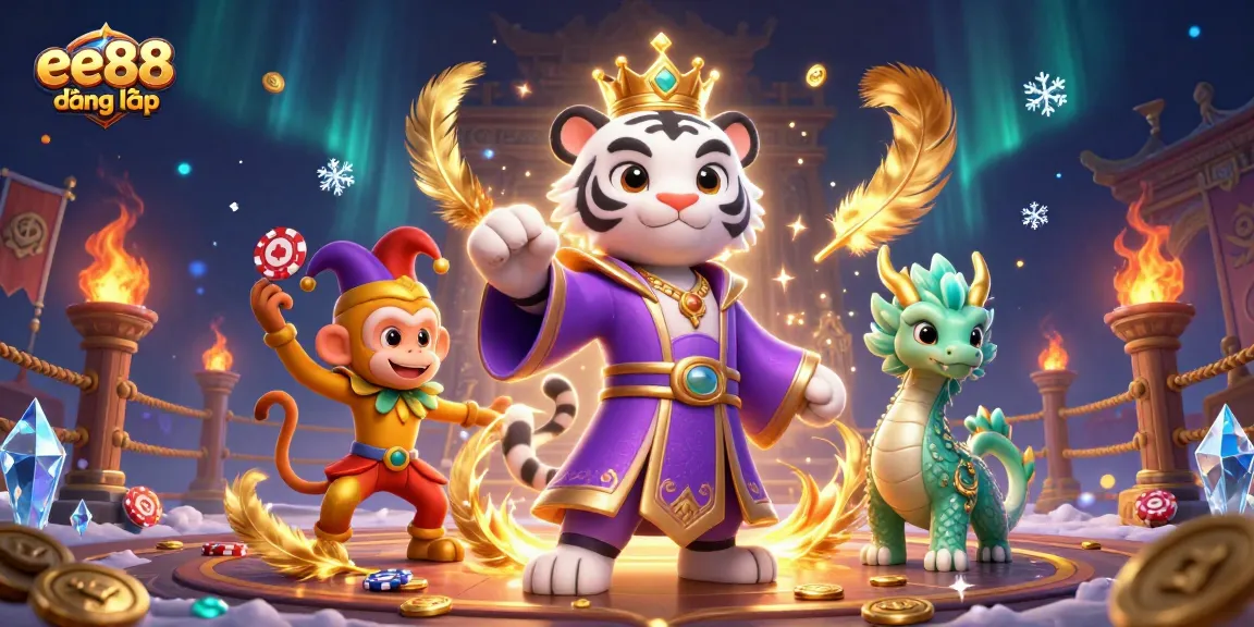ee88 đăng nhập offers a thrilling casino adventure with vibrant characters and dynamic gambling elements.