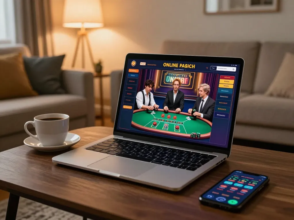 Player engaged in an online blackjack game at lv88, showcasing a cozy gaming setup.