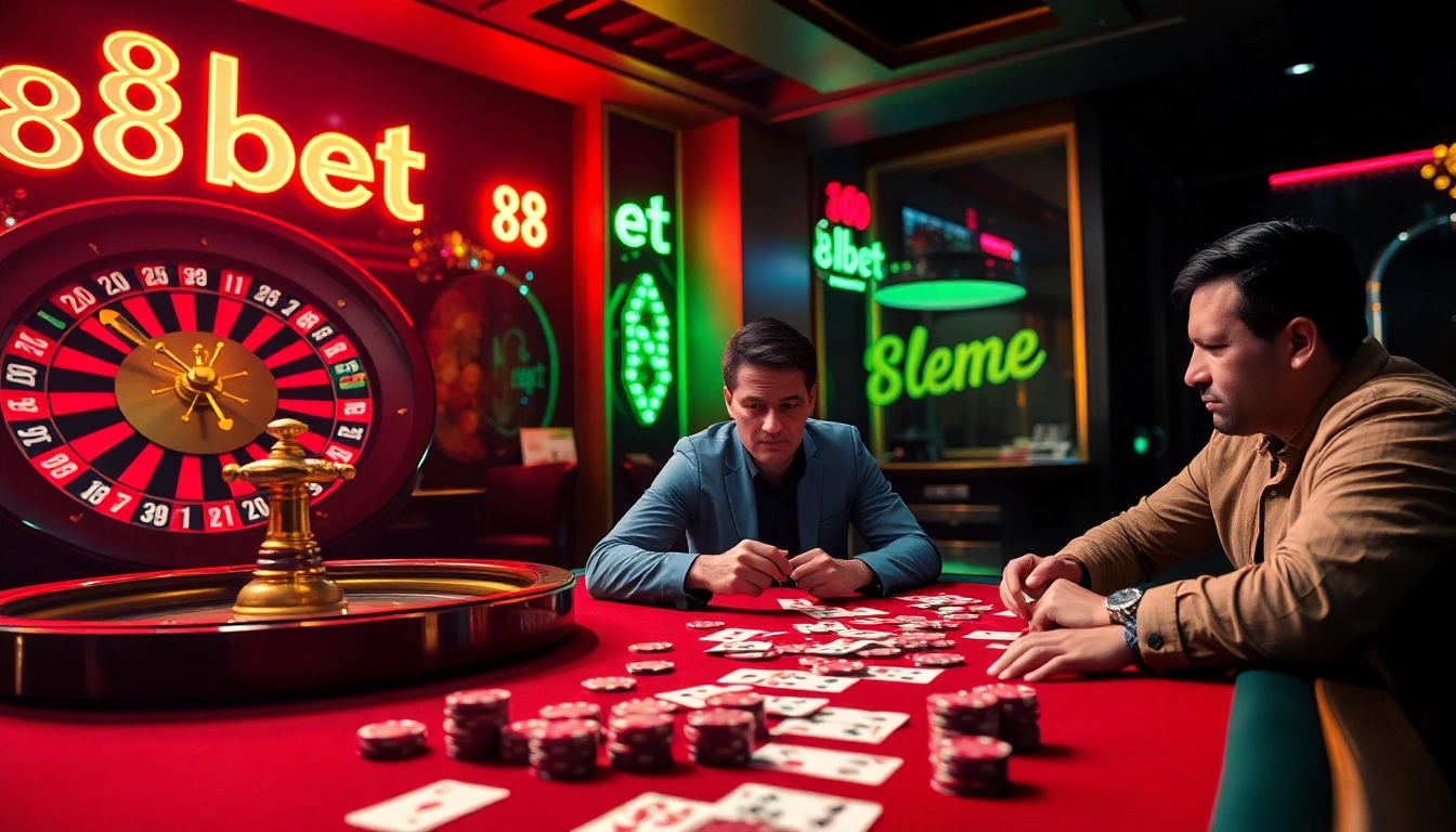 Players engaging in an exciting game at 8kbet casino table, enhancing the gambling experience.