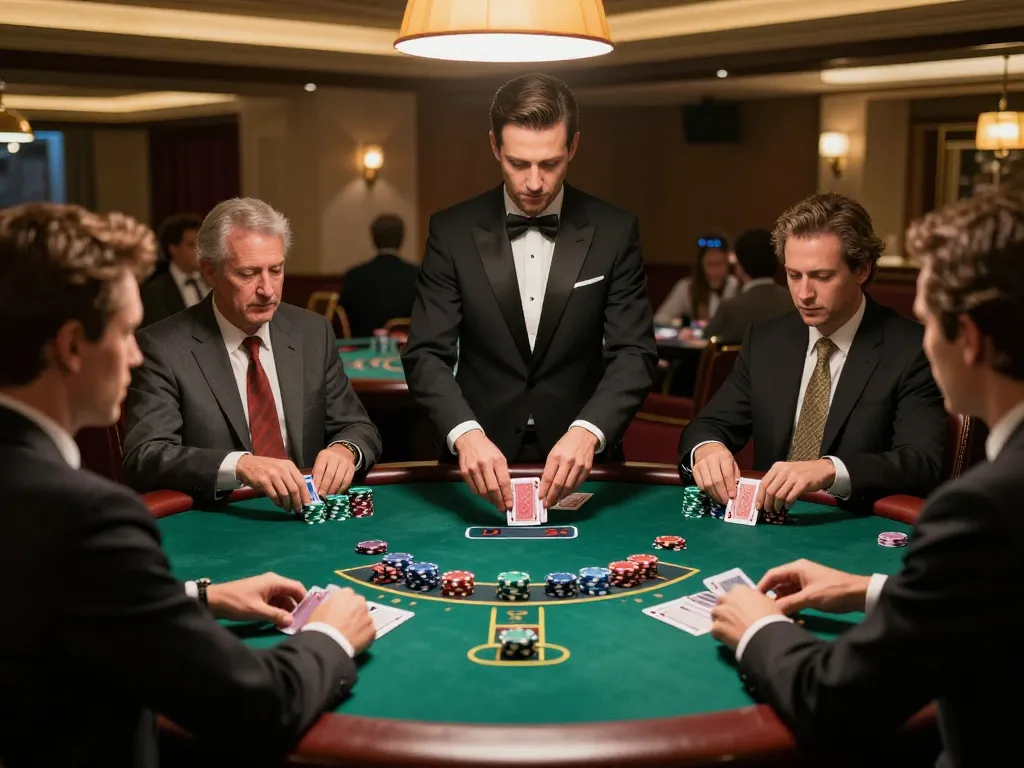 Players engaging in strategic blackjack gameplay at a nohu casino table, highlighting the excitement and elegance of the game.