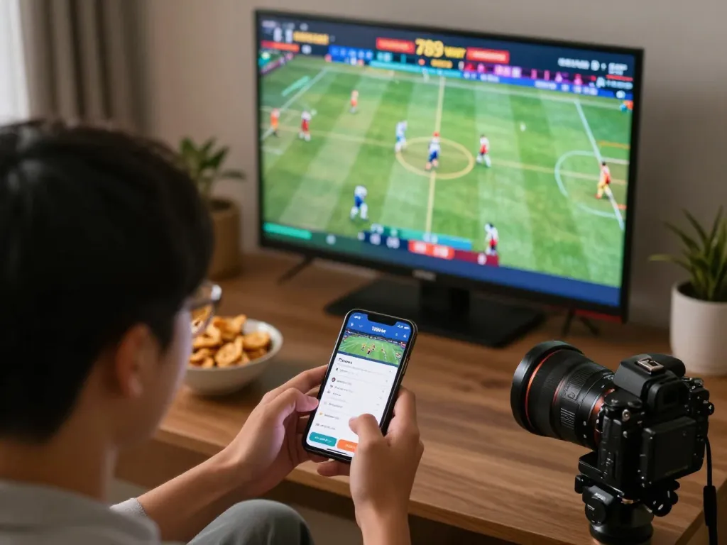 Engaging live sports betting on the 789win app during an exciting match.