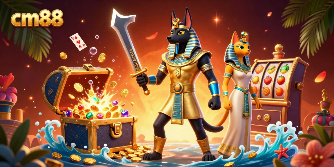Experience thrilling gameplay at cm88 with our vibrant casino adventure illustration filled with treasures and excitement.