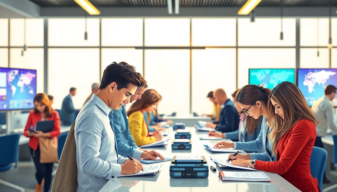 Apply for UK ETA online application with ease in a modern office setting.