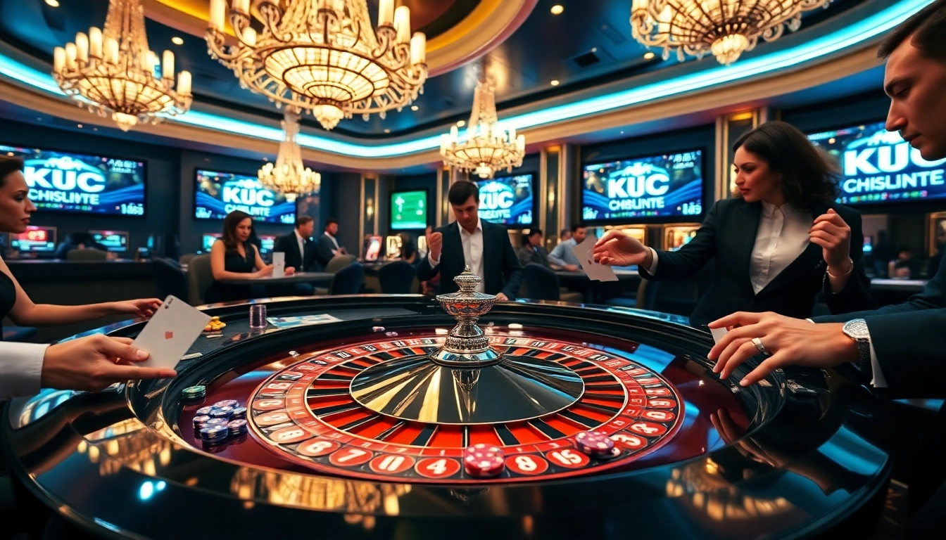 KJC players enjoying a thrilling roulette game in a luxurious casino setting