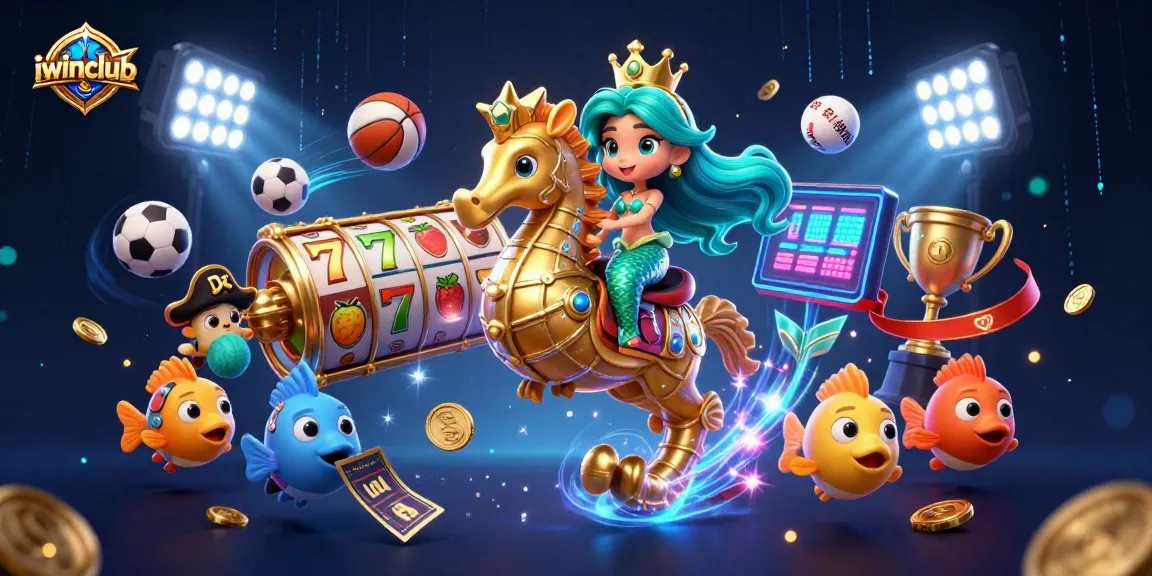 Experience iwinclub's vibrant casino world with a mermaid princess and dynamic slots.