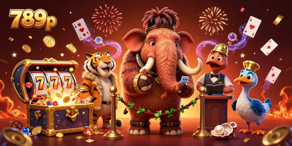 Experience the thrilling 789p casino with a vibrant 3D illustration of characters and slot games.