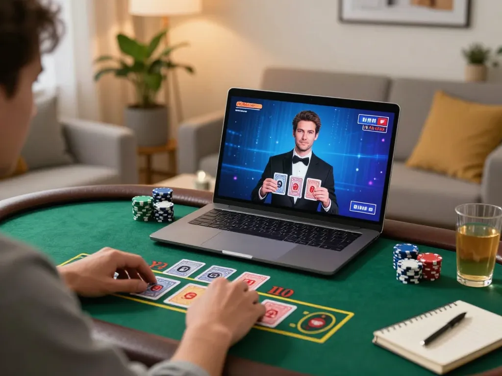 Engaged player on 13win platform, ready to place bets in a live dealer game setting.