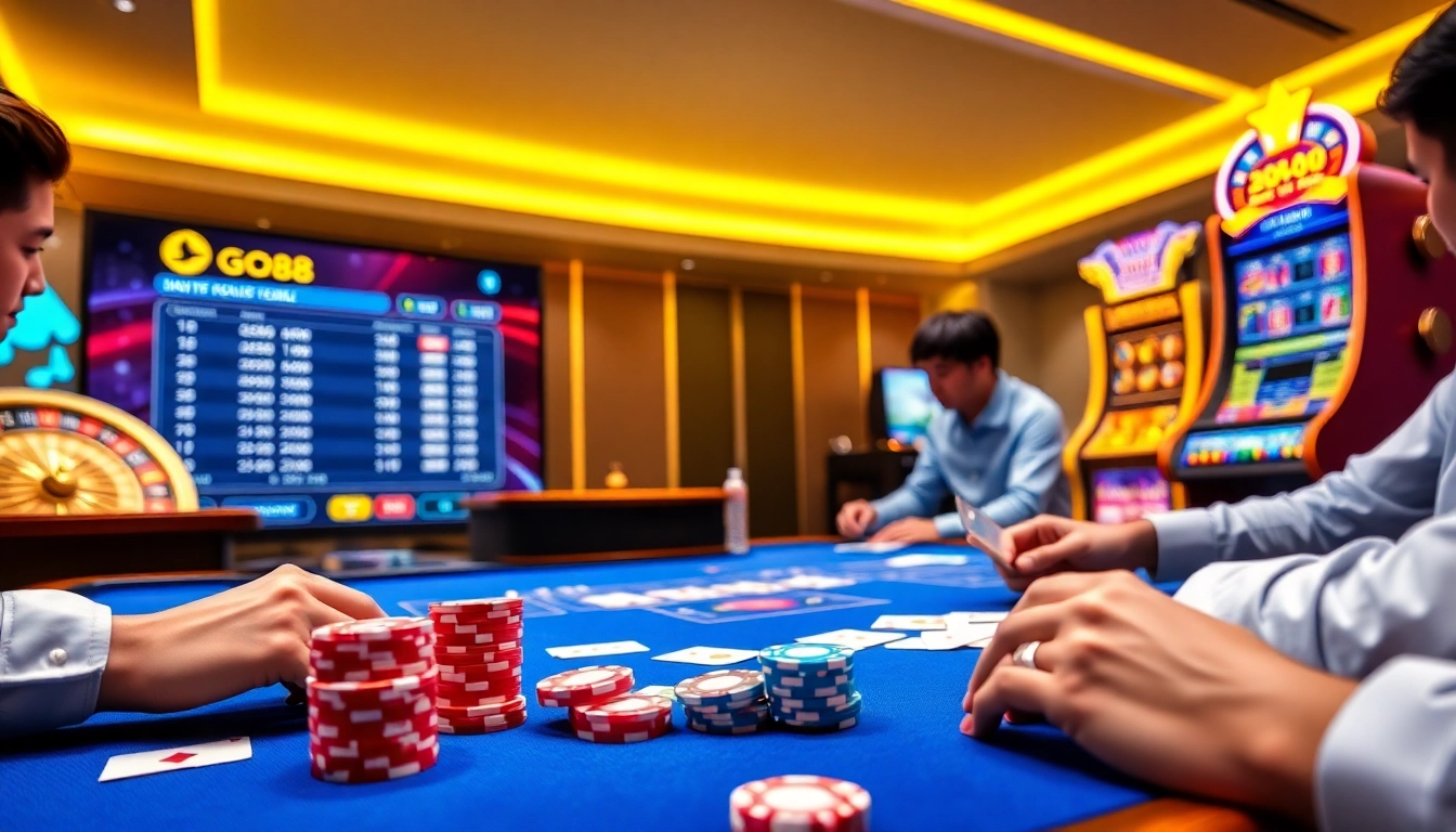 Experience the excitement of gaming at Trang Chủ GO88 with vibrant poker tables and live odds.