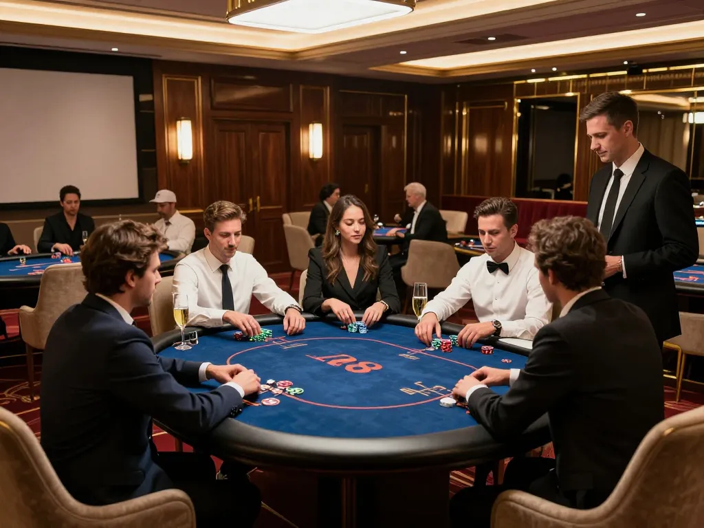 Experience the thrill of F168 VIP gaming in an upscale poker room with high-stakes action.