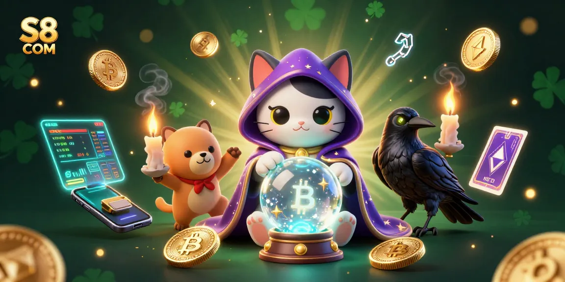 Experience exciting gaming at S8 COM with 3D mystical characters and crypto elements.